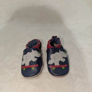 Robeez Navy Blue Baby Infant Crib Shoes with Rhino Design